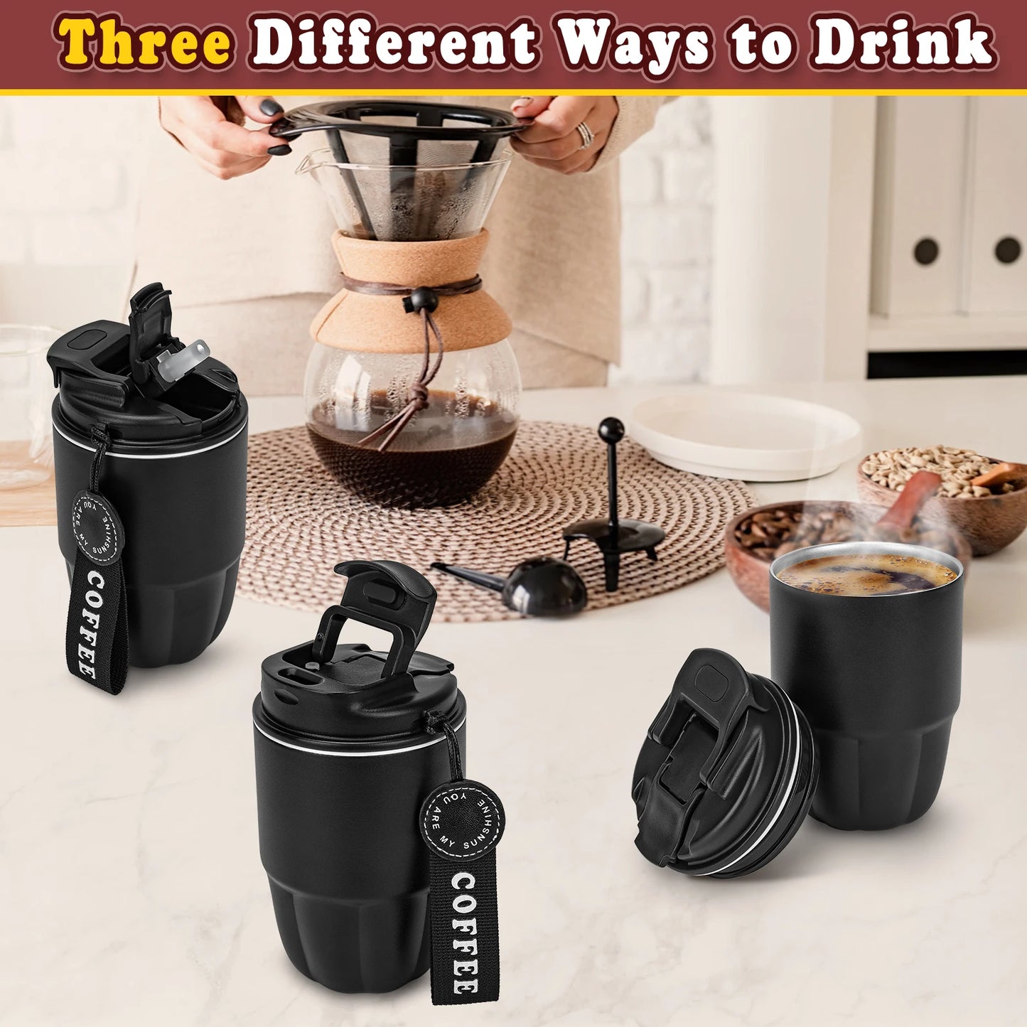 320ML Stainless Steel Travel Coffee Mug – Leak-Proof & Vacuum Insulated