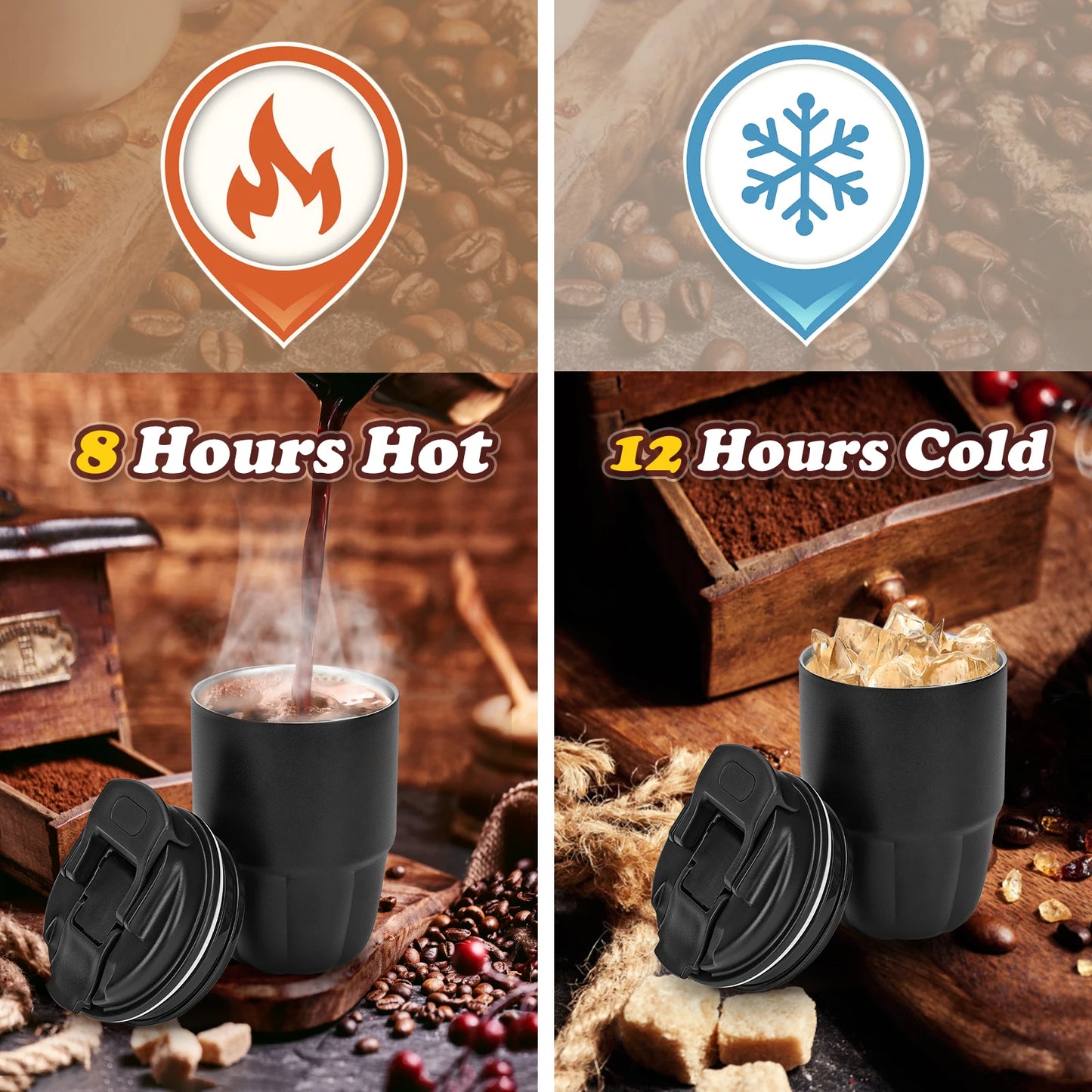 320ML Stainless Steel Travel Coffee Mug – Leak-Proof & Vacuum Insulated
